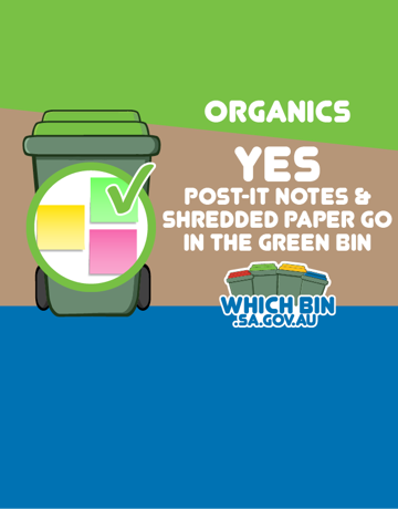 Post-it notes are good to go in the green bin.